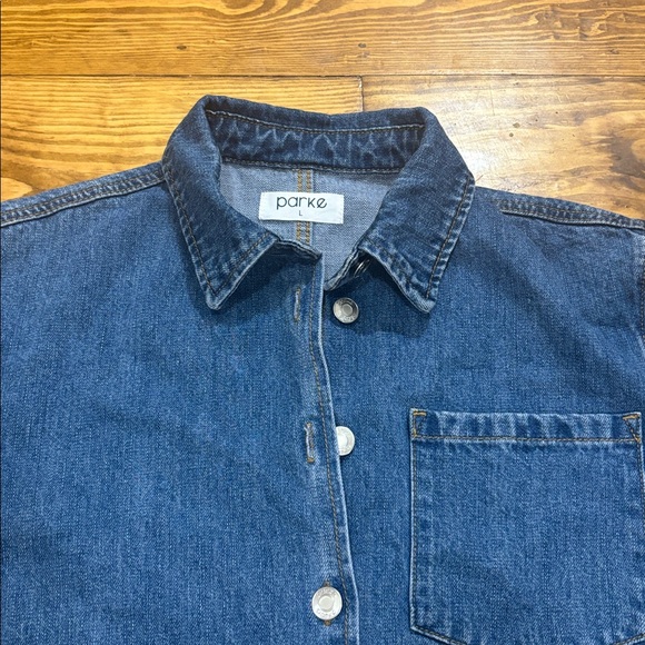 Parke Denim Romper Women’s Size Large - Picture 3 of 5